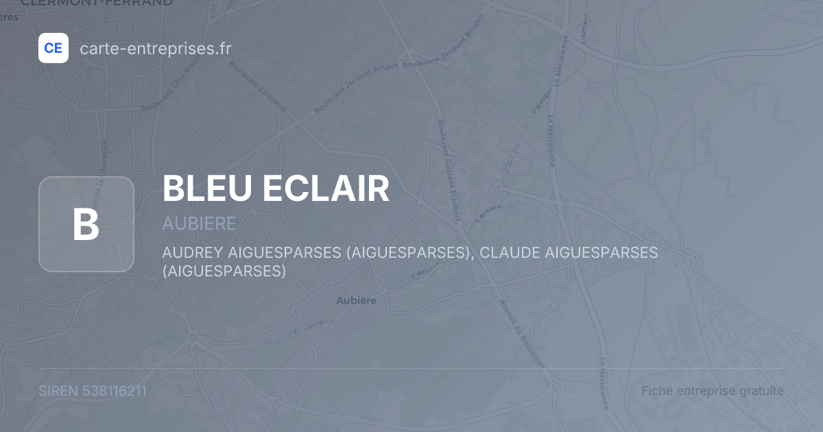 BLEU ECLAIR — 538116211 — fiche entreprise