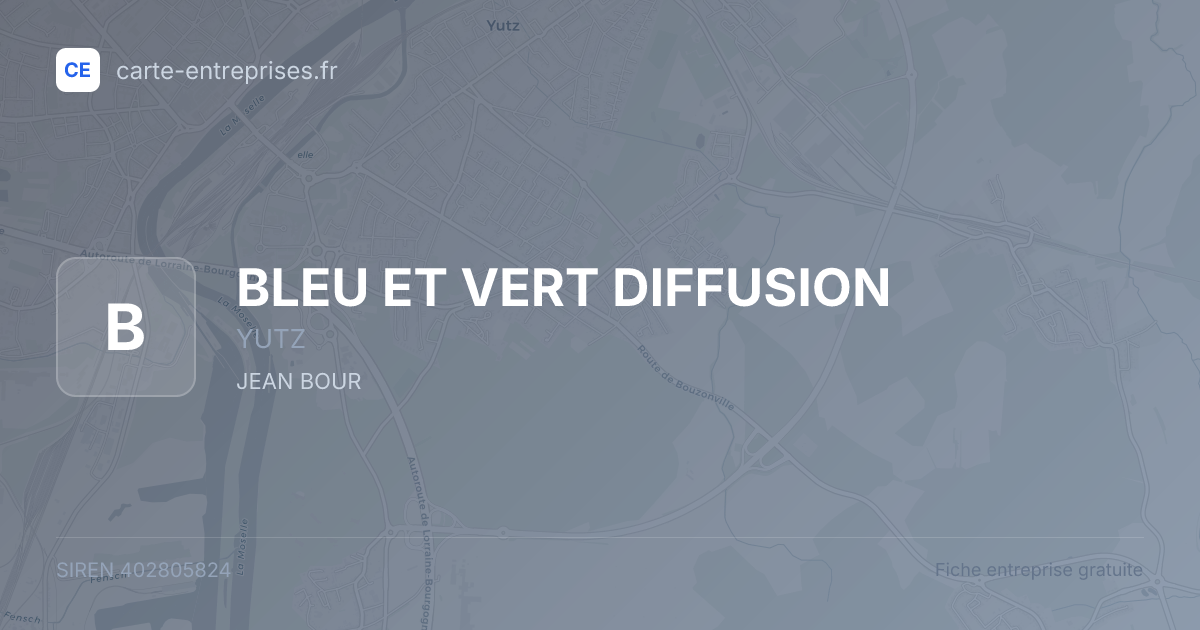 BLEU ET VERT DIFFUSION — 402805824 — fiche entreprise