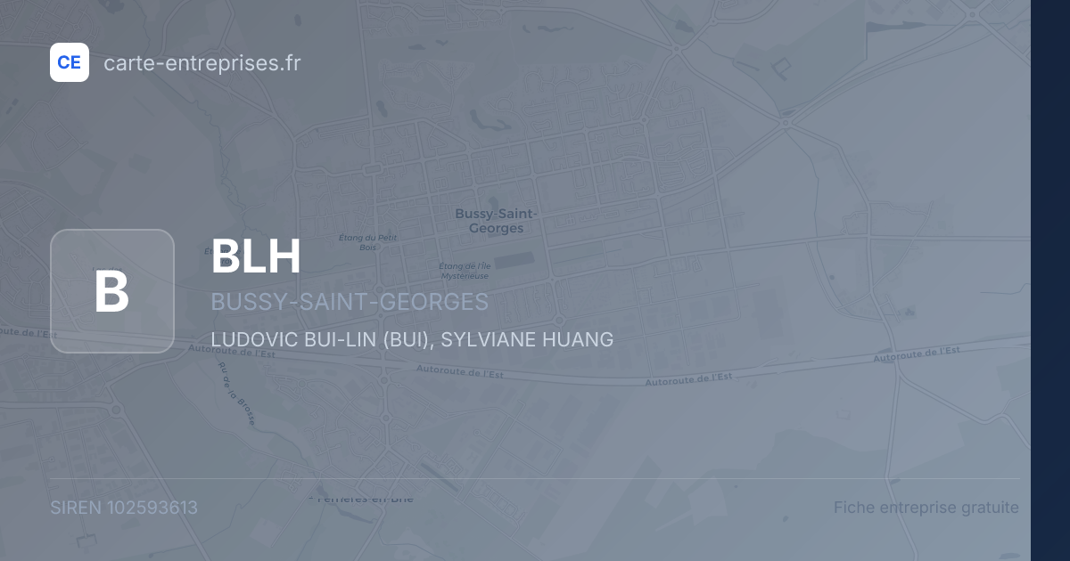 BLH — 102593613 — fiche entreprise