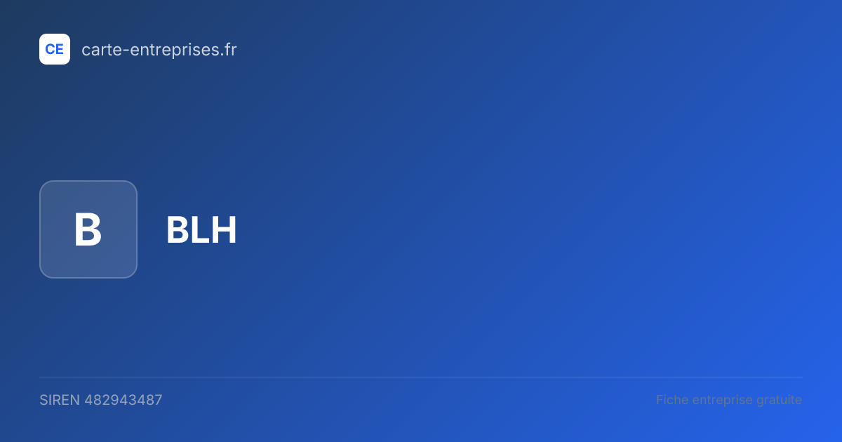 BLH — 482943487 — fiche entreprise
