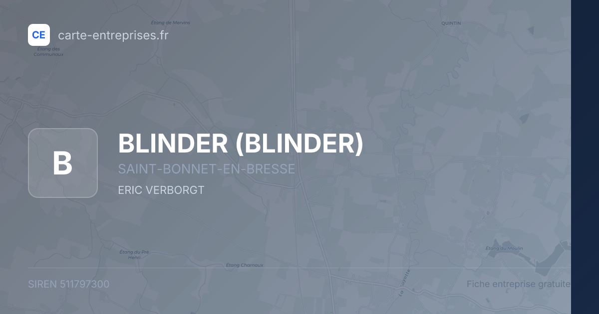 BLINDER — 511797300 — fiche entreprise