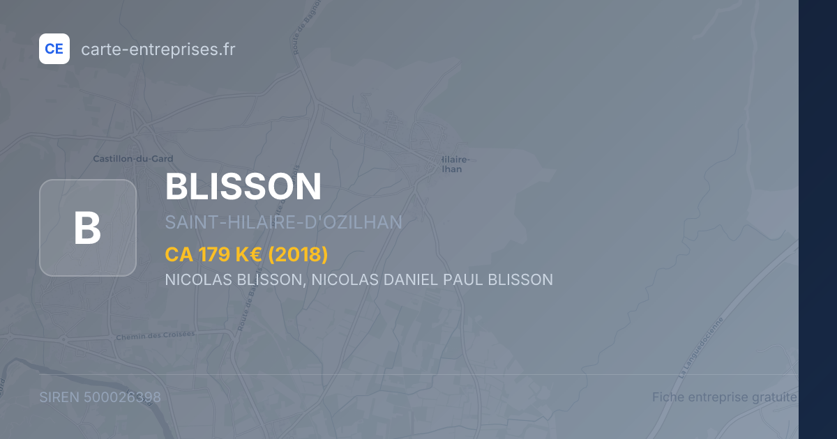 BLISSON — 500026398 — fiche entreprise