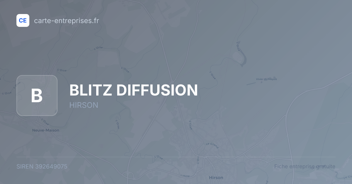 BLITZ DIFFUSION — 392649075 — fiche entreprise