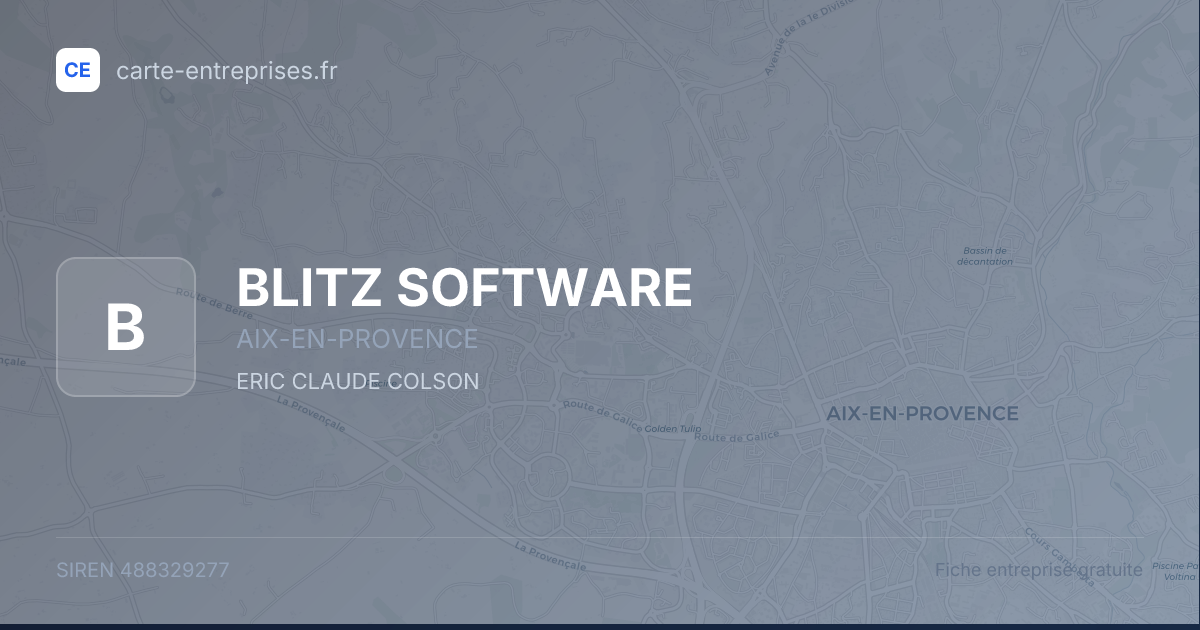 BLITZ SOFTWARE — 488329277 — fiche entreprise