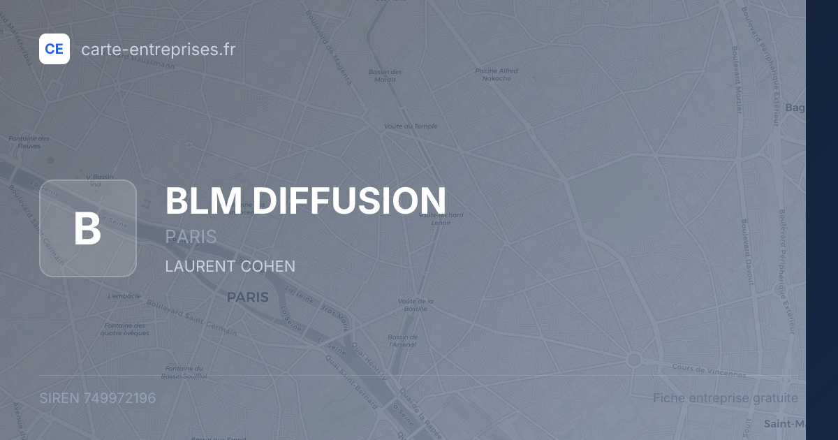 BLM DIFFUSION — 749972196 — fiche entreprise
