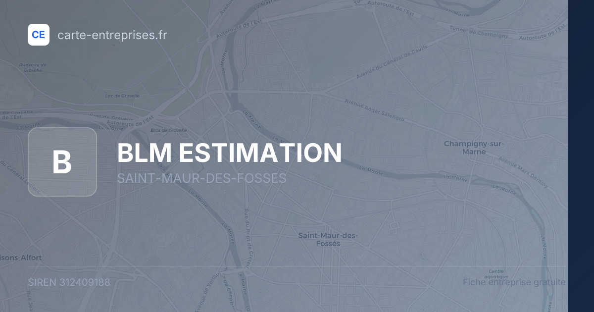 BLM ESTIMATION — 312409188 — fiche entreprise