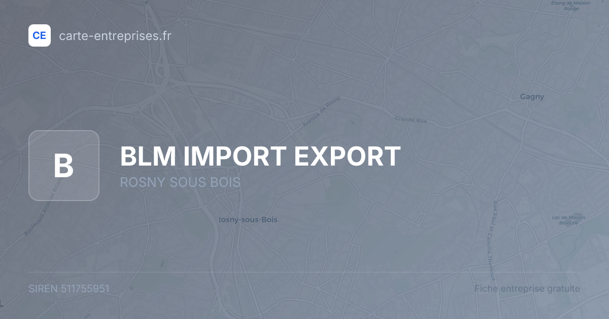 BLM IMPORT EXPORT — 511755951 — fiche entreprise