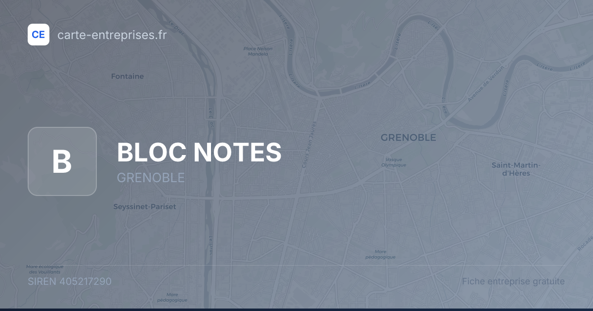BLOC NOTES — 405217290 — fiche entreprise