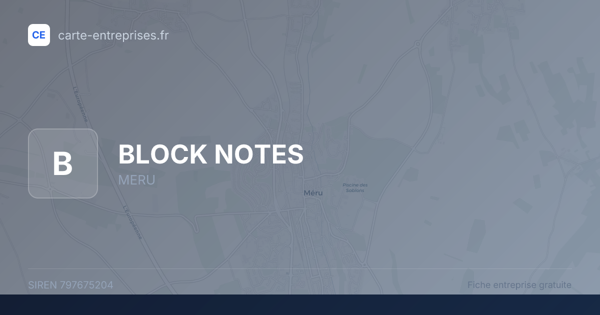 BLOCK NOTES — 797675204 — fiche entreprise