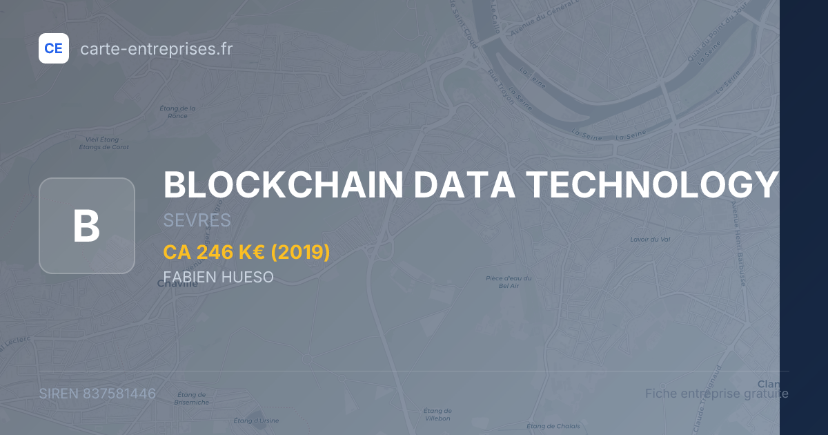 BLOCKCHAIN DATA TECHNOLOGY — 837581446 — fiche entreprise