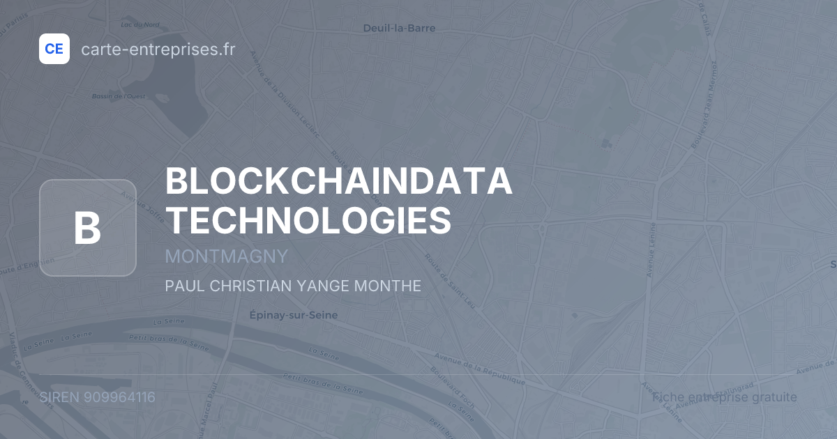 BLOCKCHAINDATA TECHNOLOGIES — 909964116 — fiche entreprise