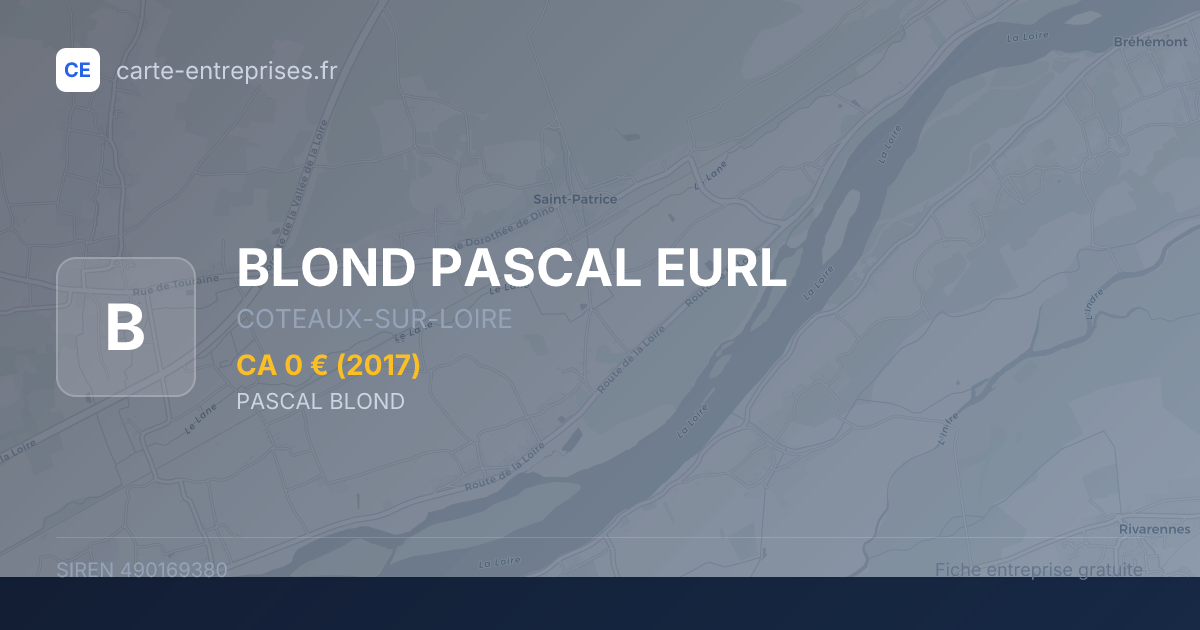 BLOND PASCAL EURL — 490169380 — fiche entreprise