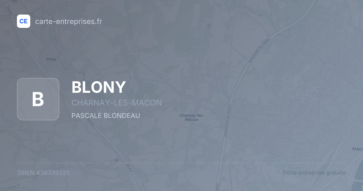 BLONY — 438339335 — fiche entreprise