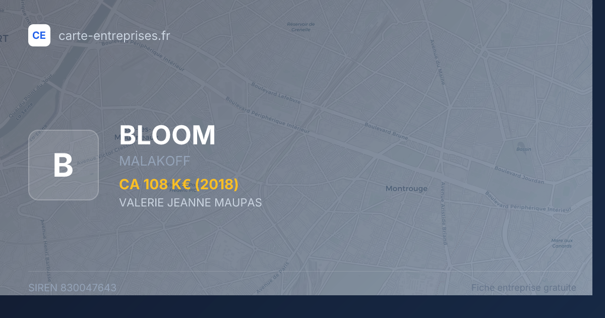 BLOOM — 830047643 — fiche entreprise