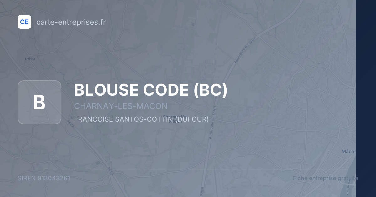 BLOUSE CODE (BC) — 913043261 — fiche entreprise