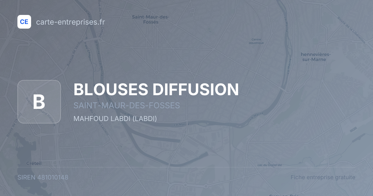BLOUSES DIFFUSION — 481010148 — fiche entreprise