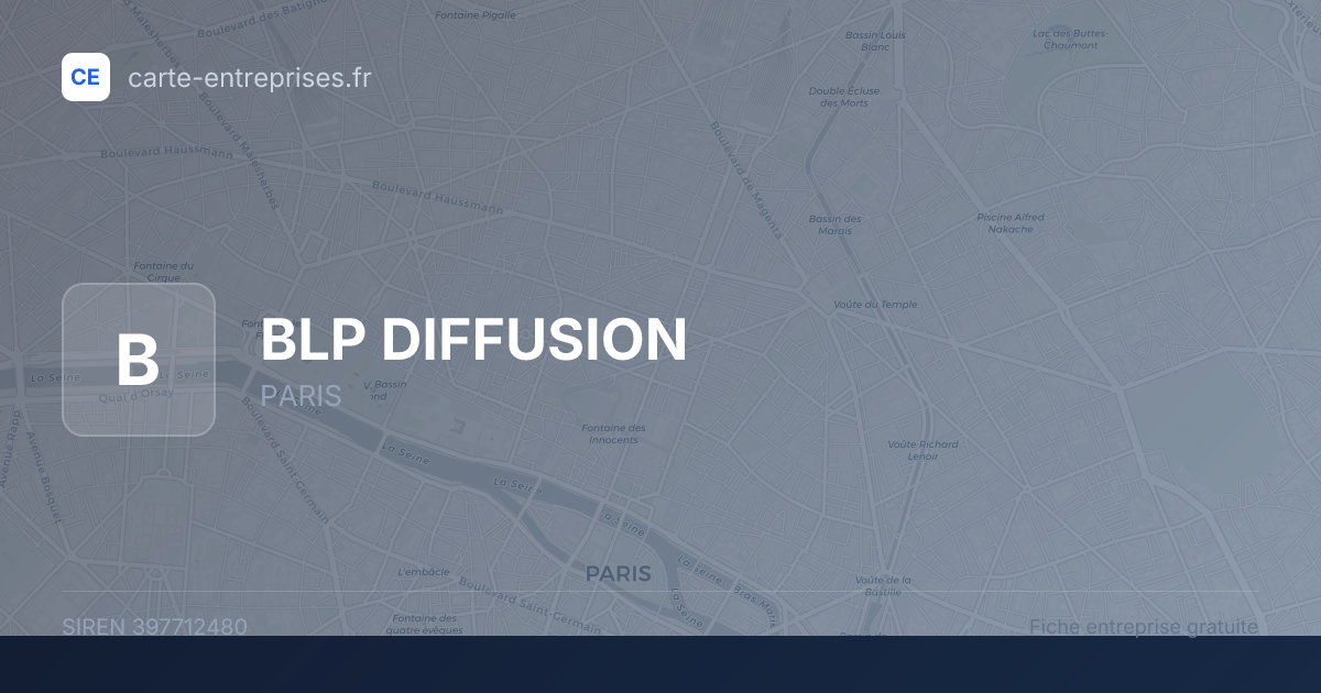 BLP DIFFUSION — 397712480 — fiche entreprise