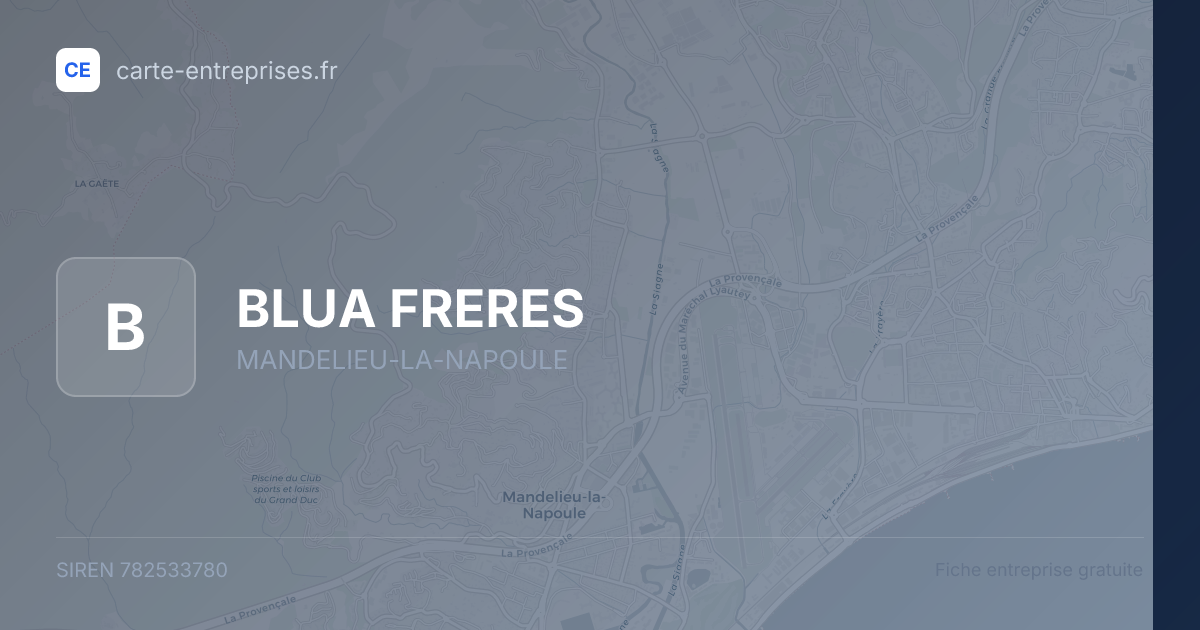 BLUA FRERES — 782533780 — fiche entreprise
