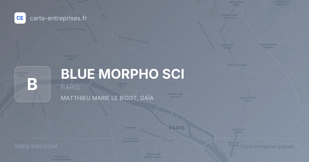 BLUE MORPHO SCI — 918015264 — fiche entreprise
