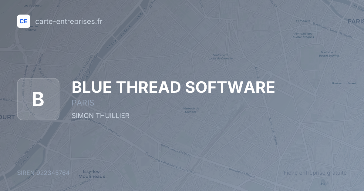 BLUE THREAD SOFTWARE — 922345764 — fiche entreprise