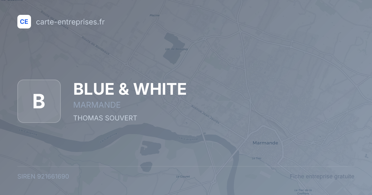 BLUE & WHITE — 921661690 — fiche entreprise