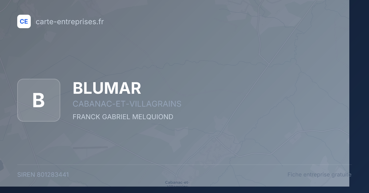 BLUMAR — 801283441 — fiche entreprise
