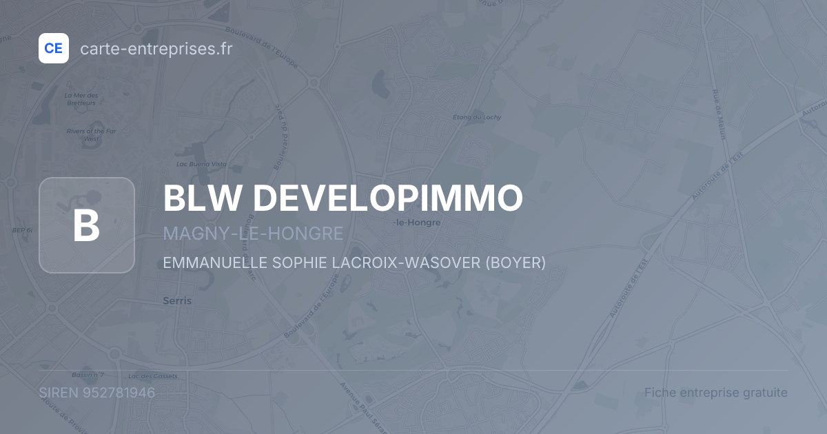 BLW DEVELOPIMMO — 952781946 — fiche entreprise