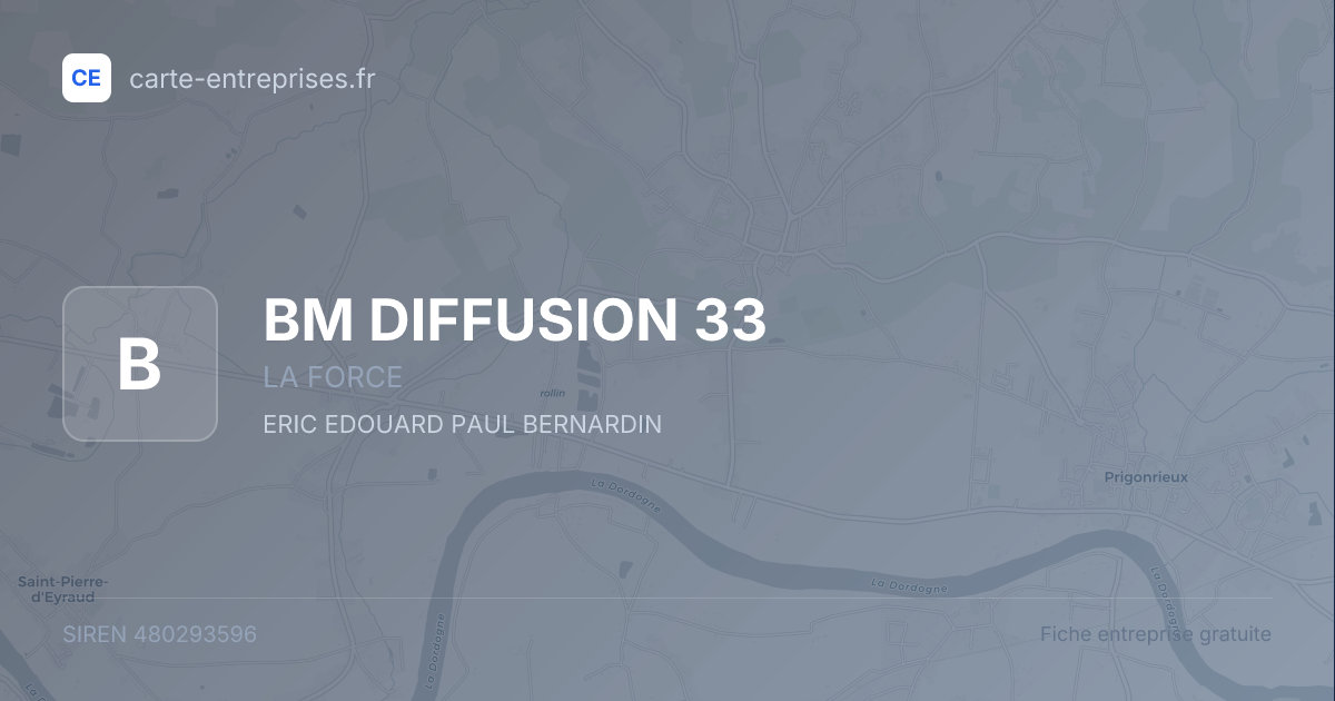 BM DIFFUSION 33 — 480293596 — fiche entreprise
