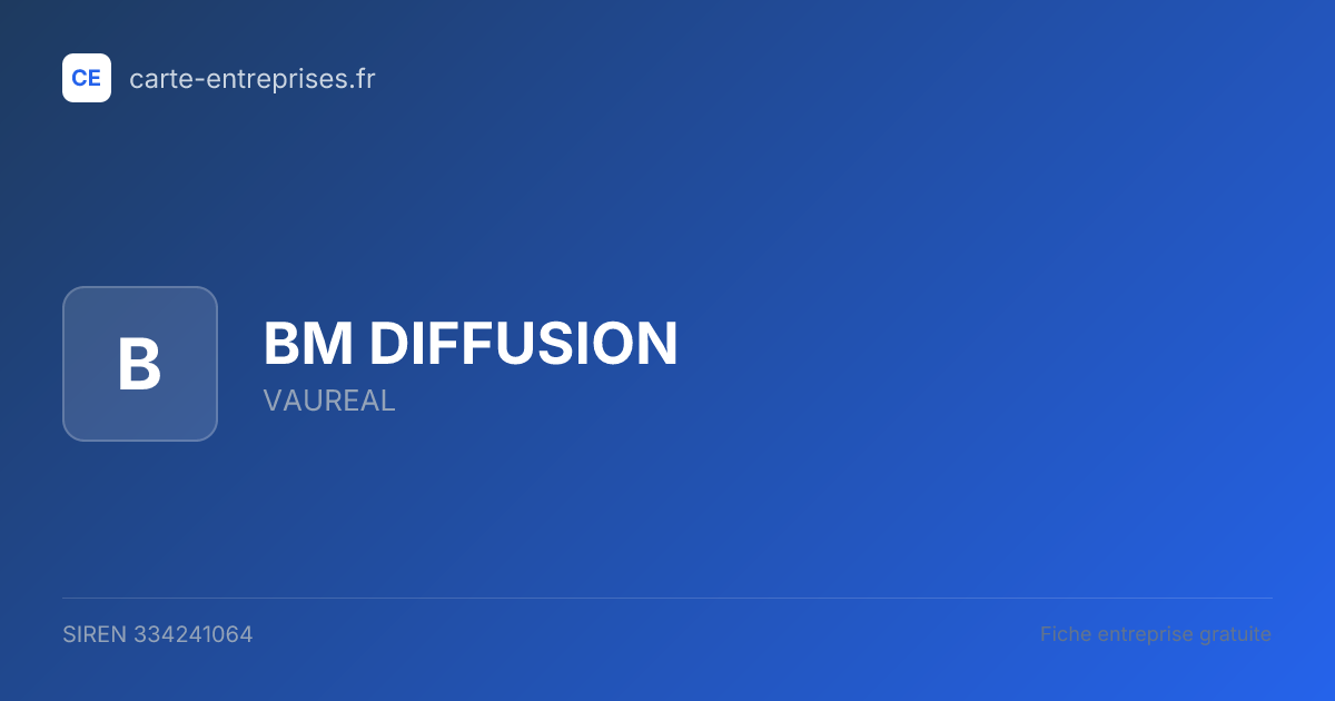 BM DIFFUSION — 334241064 — fiche entreprise
