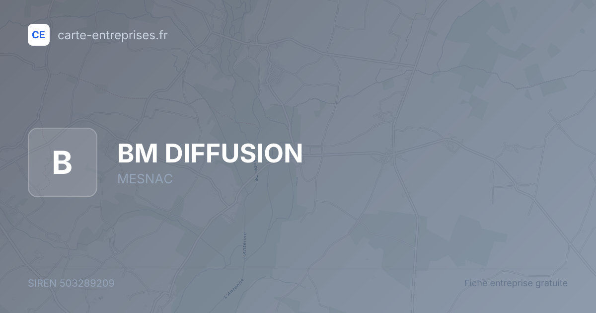 BM DIFFUSION — 503289209 — fiche entreprise