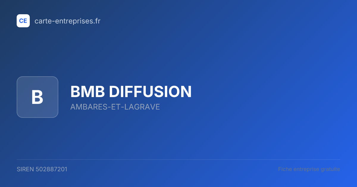 BMB DIFFUSION — 502887201 — fiche entreprise