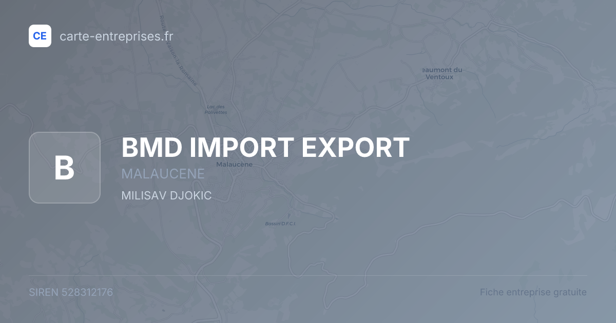 BMD IMPORT EXPORT — 528312176 — fiche entreprise