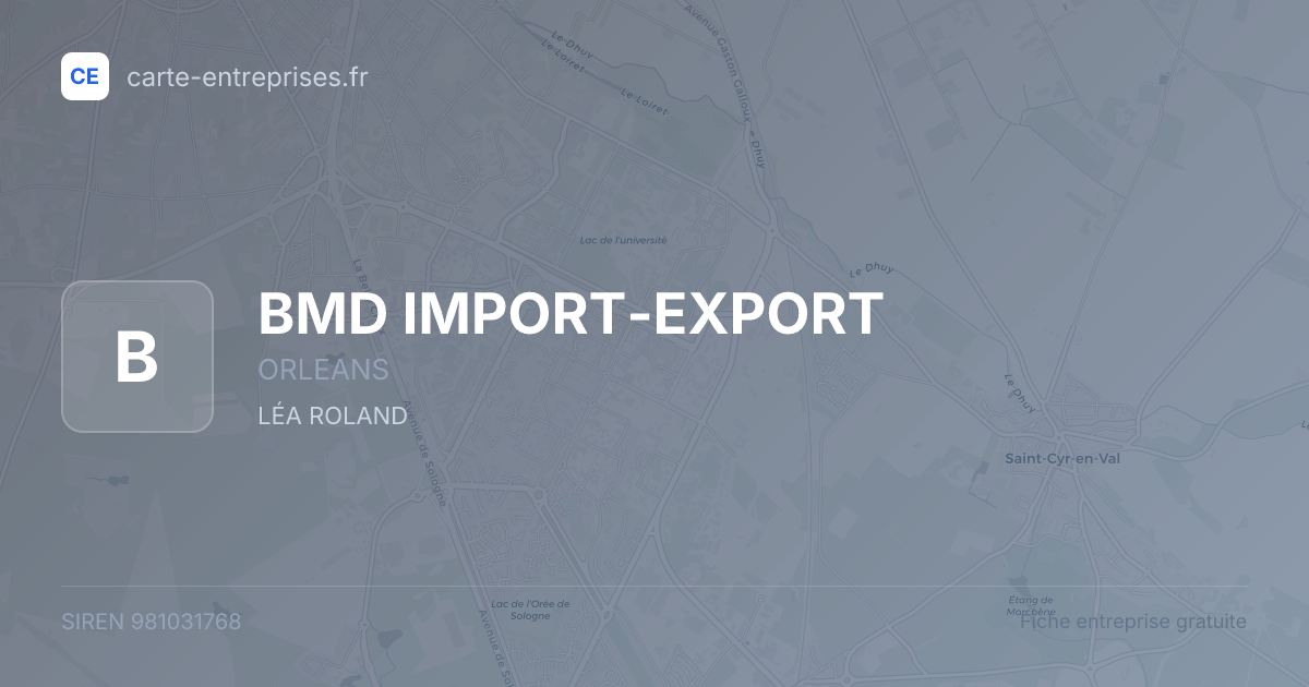 BMD IMPORT-EXPORT — 981031768 — fiche entreprise