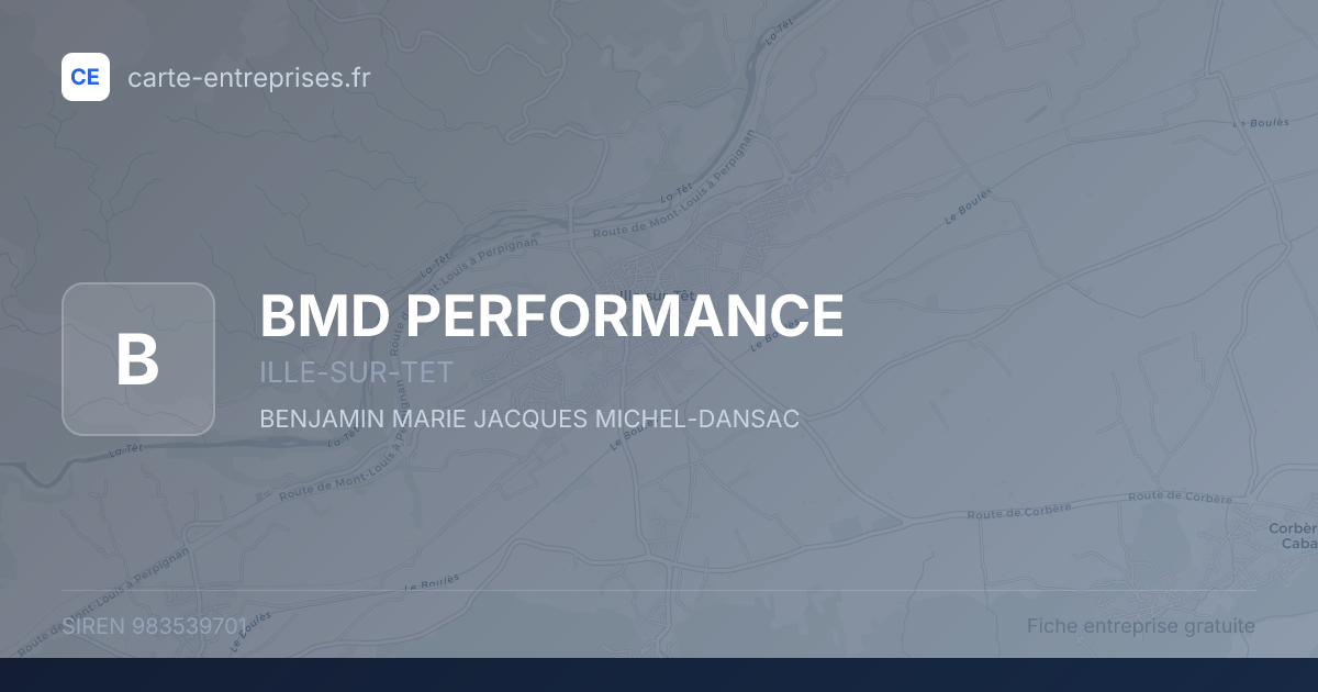 BMD PERFORMANCE — 983539701 — fiche entreprise