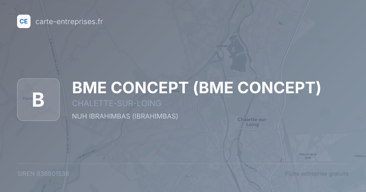 BME CONCEPT — 838801538 — fiche entreprise