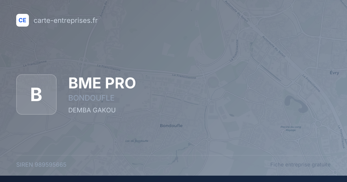 BME PRO — 989595665 — fiche entreprise