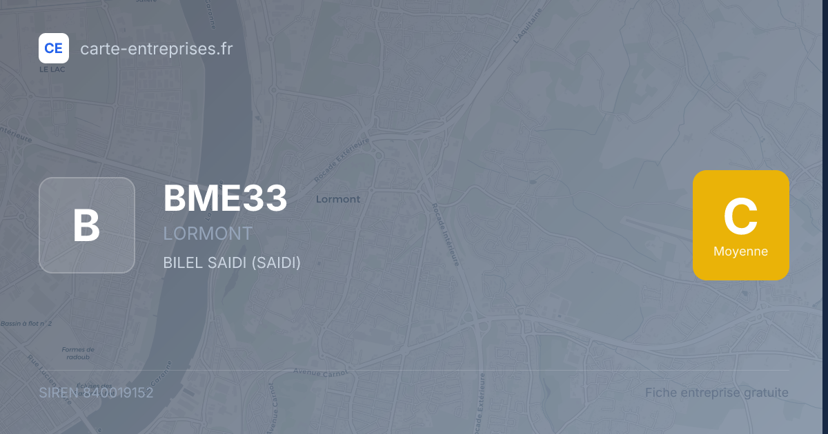 BME33 — 840019152 — fiche entreprise