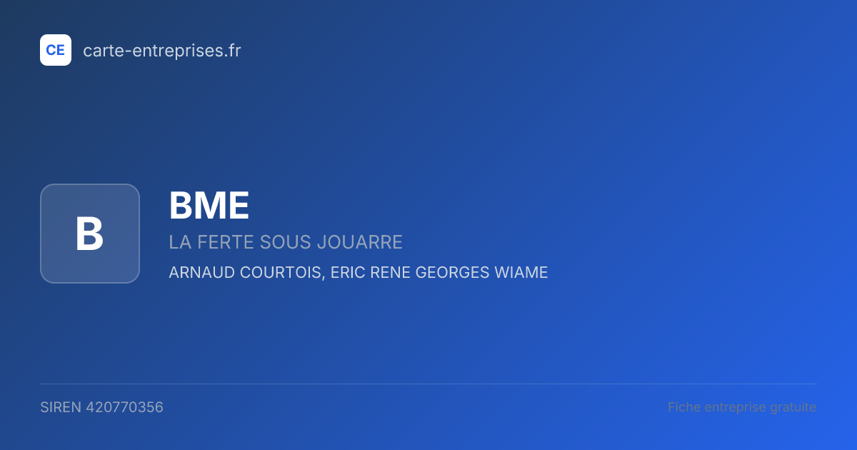 BME — 420770356 — fiche entreprise