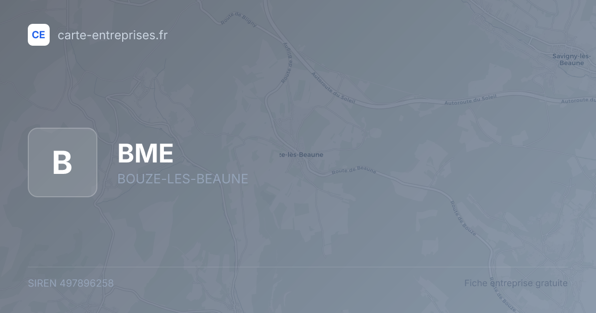 BME — 497896258 — fiche entreprise