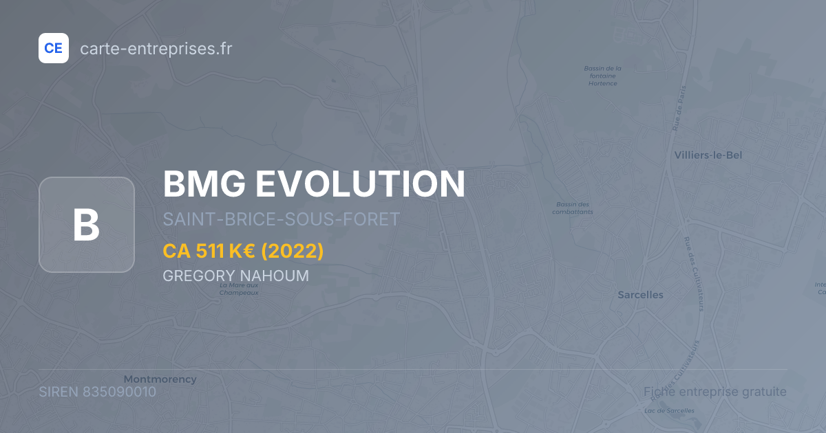 BMG EVOLUTION — 835090010 — fiche entreprise