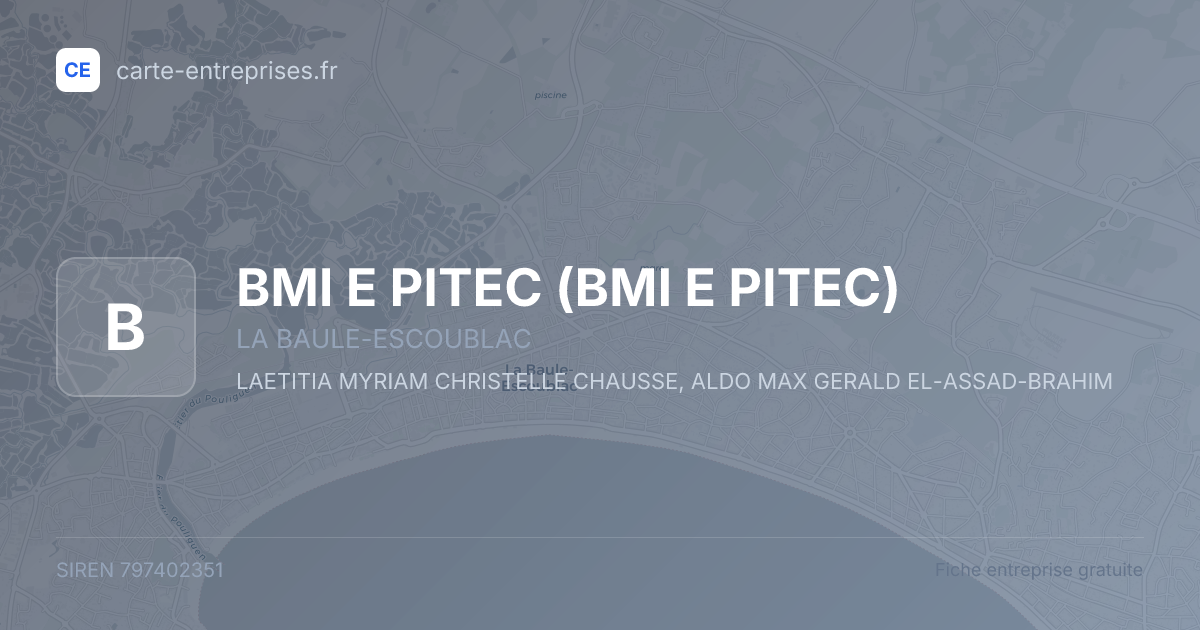 BMI E PITEC — 797402351 — fiche entreprise