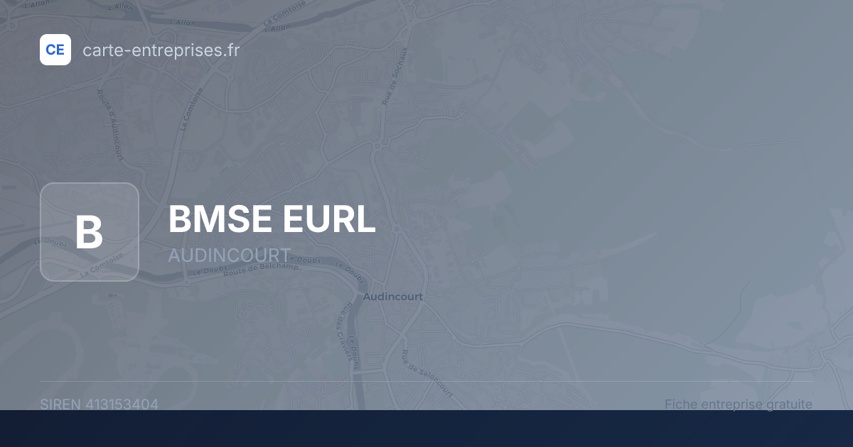BMSE EURL — 413153404 — fiche entreprise