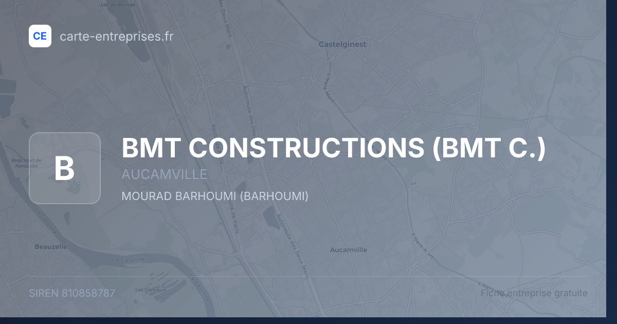 BMT CONSTRUCTIONS (BMT C.) — 810858787 — fiche entreprise