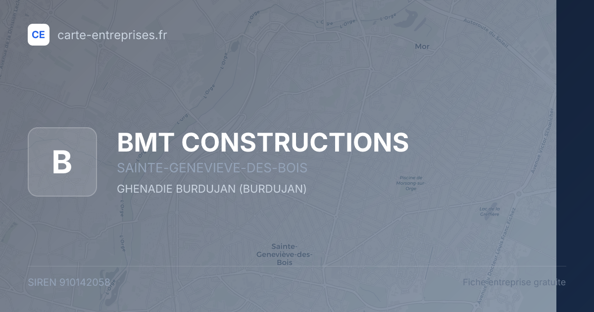 BMT CONSTRUCTIONS — 910142058 — fiche entreprise