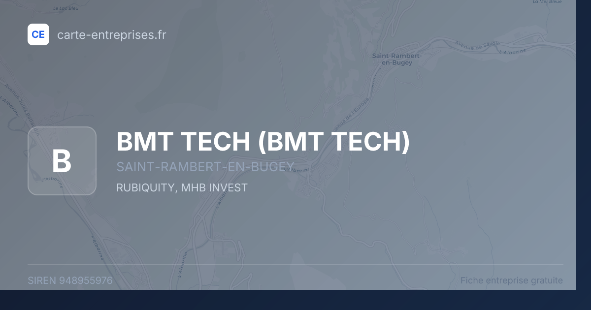 BMT TECH — 948955976 — fiche entreprise