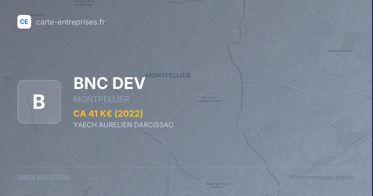 BNC DEV — 852513290 — fiche entreprise