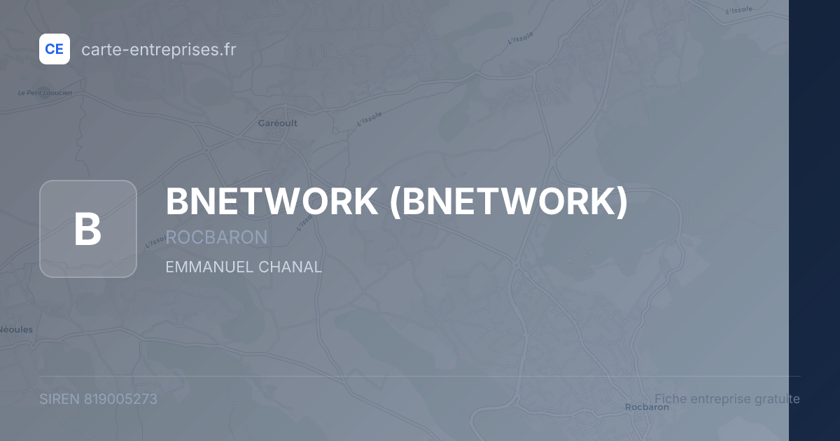 BNETWORK — 819005273 — fiche entreprise