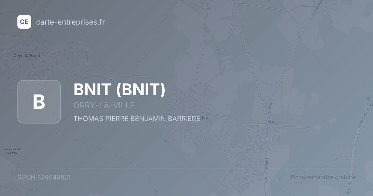 BNIT — 829649821 — fiche entreprise