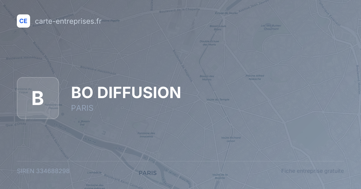 BO DIFFUSION — 334688298 — fiche entreprise