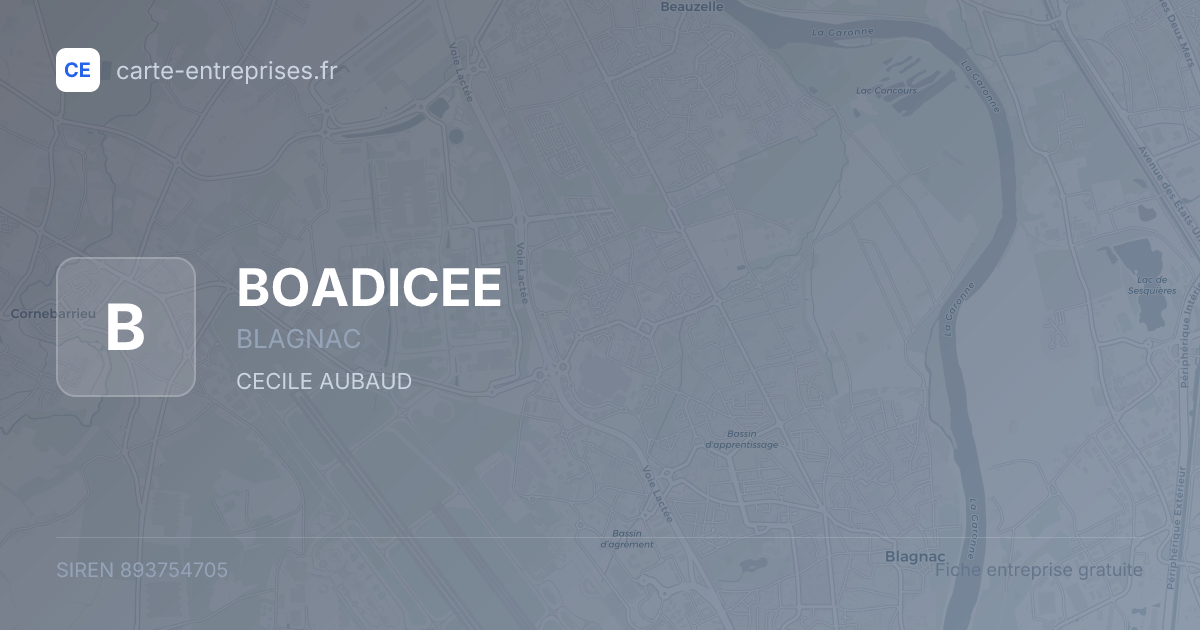 BOADICEE — 893754705 — fiche entreprise